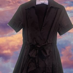 DIANE VON FURSTENBERG!!! COLLARED BOW TIE DRESS BROWN SIZE 8